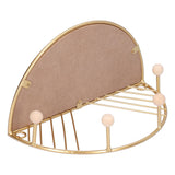 Display Shelf Storage Rack with Clothes Hanger Hook for Home Living Room Entryway GoldS - Side View