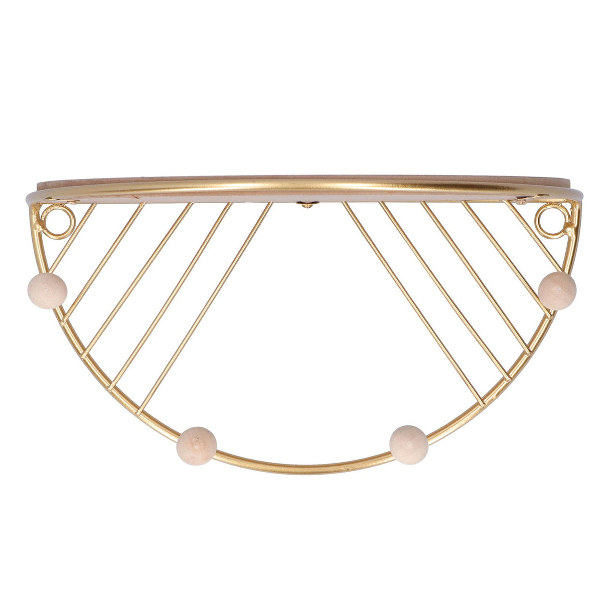 Display Shelf Storage Rack with Clothes Hanger Hook for Home Living Room Entryway GoldS