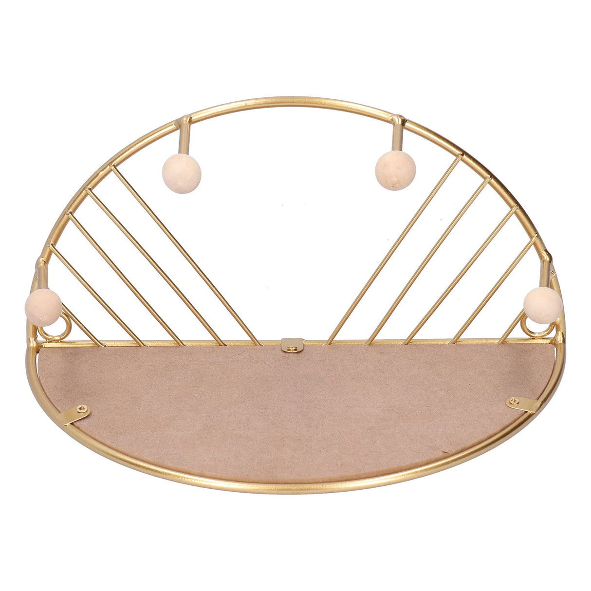 Display Shelf Storage Rack with Clothes Hanger Hook for Home Living Room Entryway GoldS