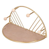 Display Shelf Storage Rack with Clothes Hanger Hook for Home Living Room Entryway GoldS