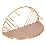 Display Shelf Storage Rack with Clothes Hanger Hook for Home Living Room Entryway GoldS