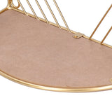 Display Shelf Storage Rack with Clothes Hanger Hook for Home Living Room Entryway GoldS