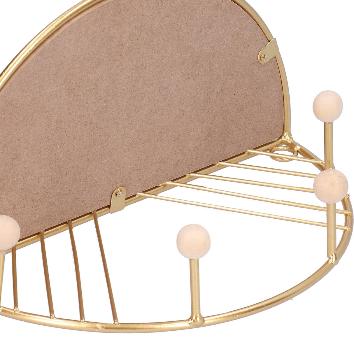 Display Shelf Storage Rack with Clothes Hanger Hook for Home Living Room Entryway GoldS