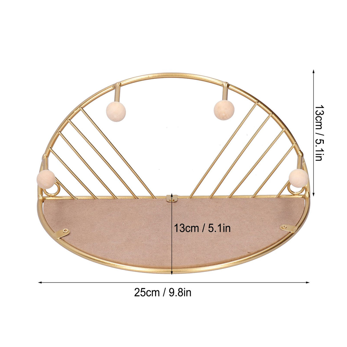Display Shelf Storage Rack with Clothes Hanger Hook for Home Living Room Entryway GoldS