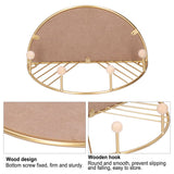 Display Shelf Storage Rack with Clothes Hanger Hook for Home Living Room Entryway GoldS