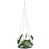 Plant Hanger PU Leather Wall Hanging Flower Pot Holder Basket Home Garden DecorationS Green