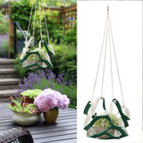 Plant Hanger PU Leather Wall Hanging Flower Pot Holder Basket Home Garden DecorationS Green - Extra Image