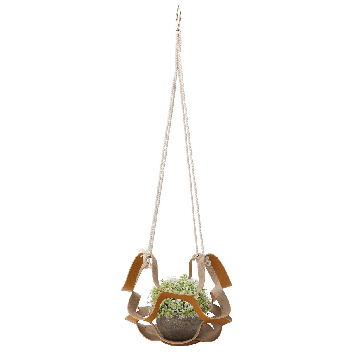 PU Leather Plant Hanger Wall Hanging Planter Shelf Flower Pot Holder Indoor Home Decor YellowL