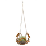 PU Leather Plant Hanger Wall Hanging Planter Shelf Flower Pot Holder Indoor Home Decor YellowL - Low Angle