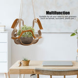 PU Leather Plant Hanger Wall Hanging Planter Shelf Flower Pot Holder Indoor Home Decor YellowL - Extra Image