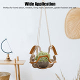 PU Leather Plant Hanger Wall Hanging Planter Shelf Flower Pot Holder Indoor Home Decor YellowL - Extra Image