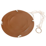 PU Leather Flower Pot Display Holder Succulent Hanging Basket Planter DecorationL Brown - Side View