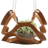 PU Leather Flower Pot Display Holder Succulent Hanging Basket Planter DecorationL Brown - 45-Degree Angle