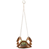 PU Leather Flower Pot Display Holder Succulent Hanging Basket Planter DecorationL Brown - Rear View