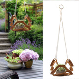 PU Leather Flower Pot Display Holder Succulent Hanging Basket Planter DecorationL Brown - Extra Image