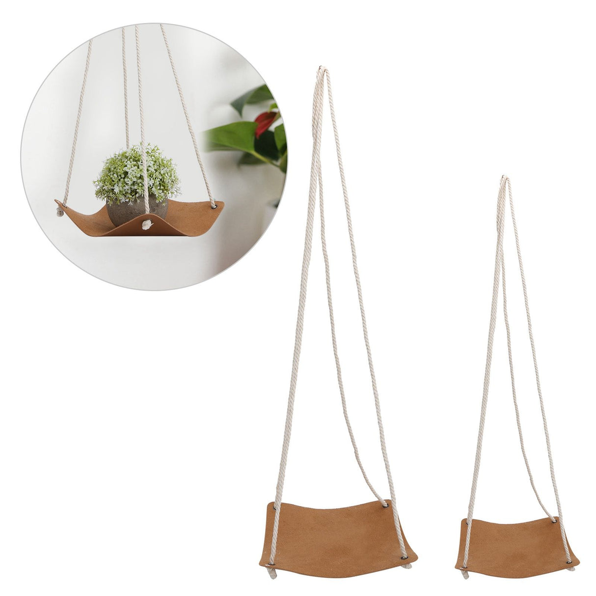 2Pcs Plant Hanger Decorative Flower Pot Holder Hanging Planter Basket with Cotton Rope