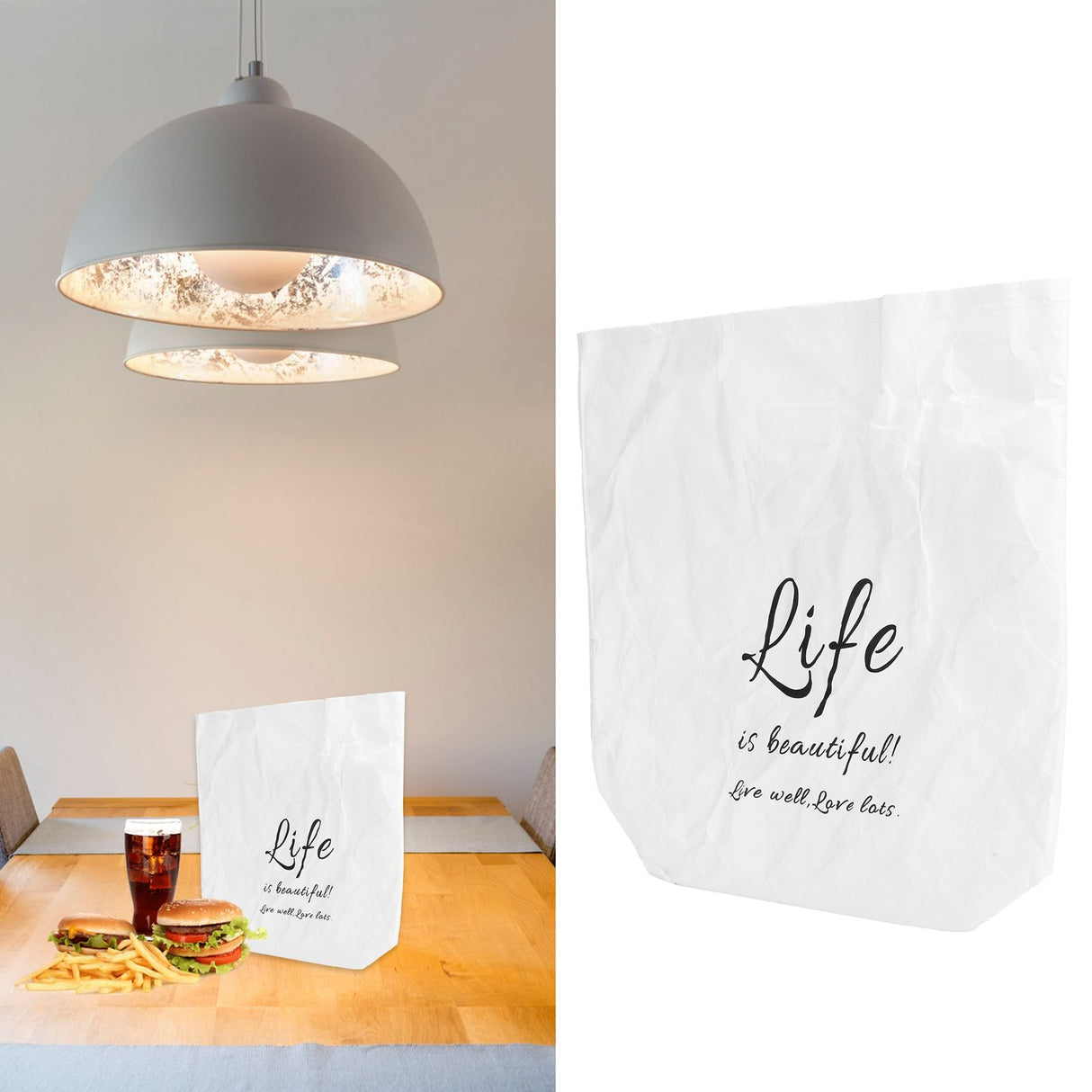 Kraft Paper Lunch Bag Aluminum Film Insulated Holder Environmental Protection Storage SuppliesWhite