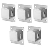 5Pcs Shelf Mount Bracket Hanger Stainless Steel Tube Support Holder Buckle Hardware SilverOpening Type