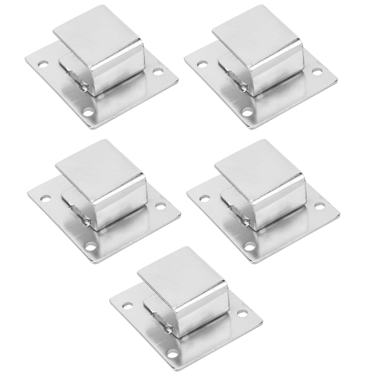 5Pcs Shelf Mount Bracket Hanger Stainless Steel Tube Support Holder Buckle Hardware SilverOpening Type