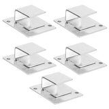 5Pcs Shelf Mount Bracket Hanger Stainless Steel Tube Support Holder Buckle Hardware SilverOpening Type