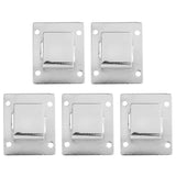 5Pcs Shelf Mount Bracket Hanger Stainless Steel Tube Support Holder Buckle Hardware SilverOpening Type - Rear View
