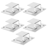 5Pcs Shelf Mount Bracket Hanger Stainless Steel Tube Support Holder Buckle Hardware SilverOpening Type - Close-Up Angle