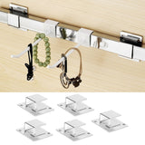 5Pcs Shelf Mount Bracket Hanger Stainless Steel Tube Support Holder Buckle Hardware SilverOpening Type - Extra Image