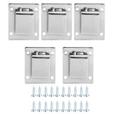 5Pcs Shelf Mount Bracket Hanger Stainless Steel Tube Support Holder Buckle Hardware SilverSealing Type