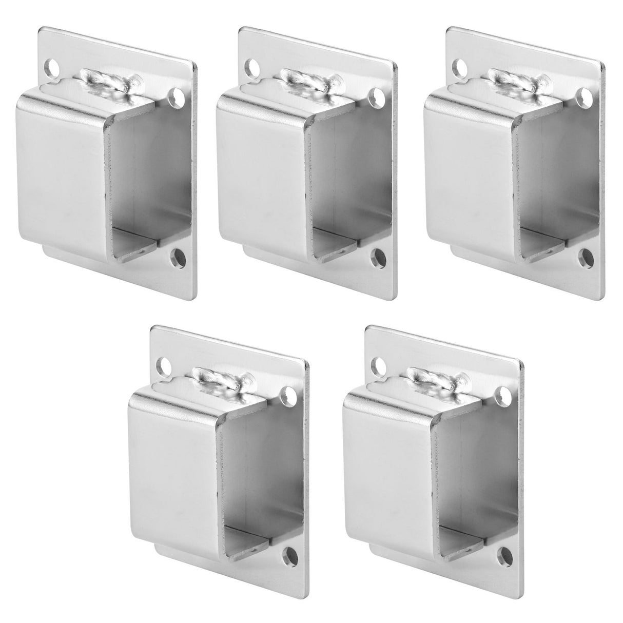 5Pcs Shelf Mount Bracket Hanger Stainless Steel Tube Support Holder Buckle Hardware SilverSealing Type