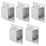 5Pcs Shelf Mount Bracket Hanger Stainless Steel Tube Support Holder Buckle Hardware SilverSealing Type - Front View