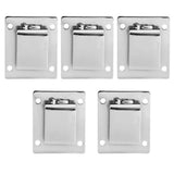 5Pcs Shelf Mount Bracket Hanger Stainless Steel Tube Support Holder Buckle Hardware SilverSealing Type
