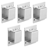 5Pcs Shelf Mount Bracket Hanger Stainless Steel Tube Support Holder Buckle Hardware SilverSealing Type