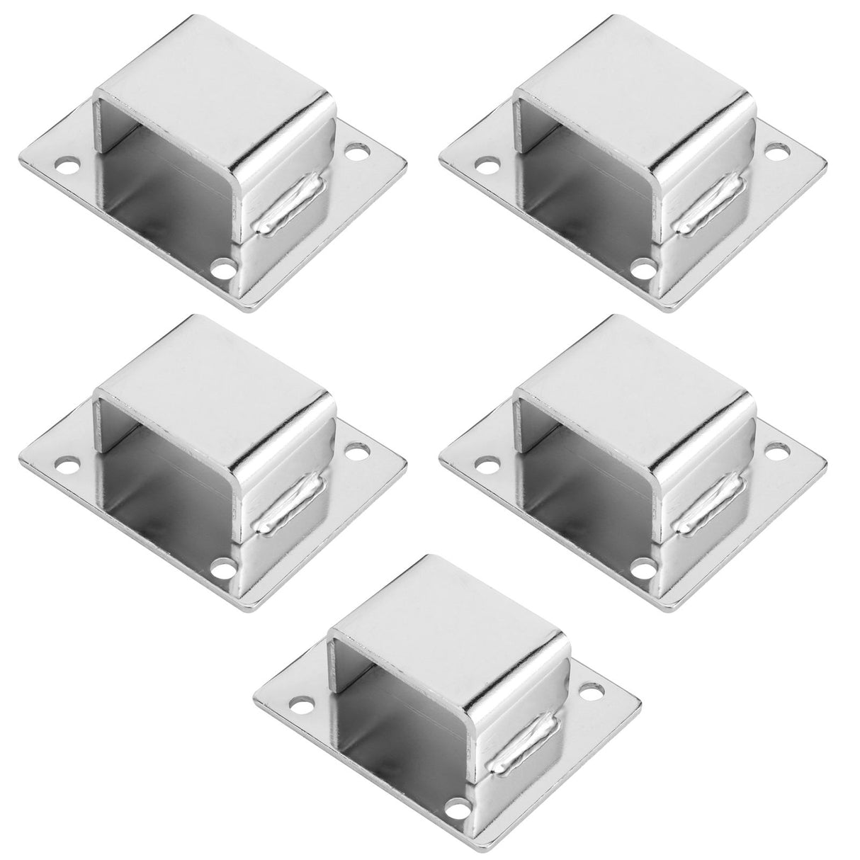 5Pcs Shelf Mount Bracket Hanger Stainless Steel Tube Support Holder Buckle Hardware SilverSealing Type