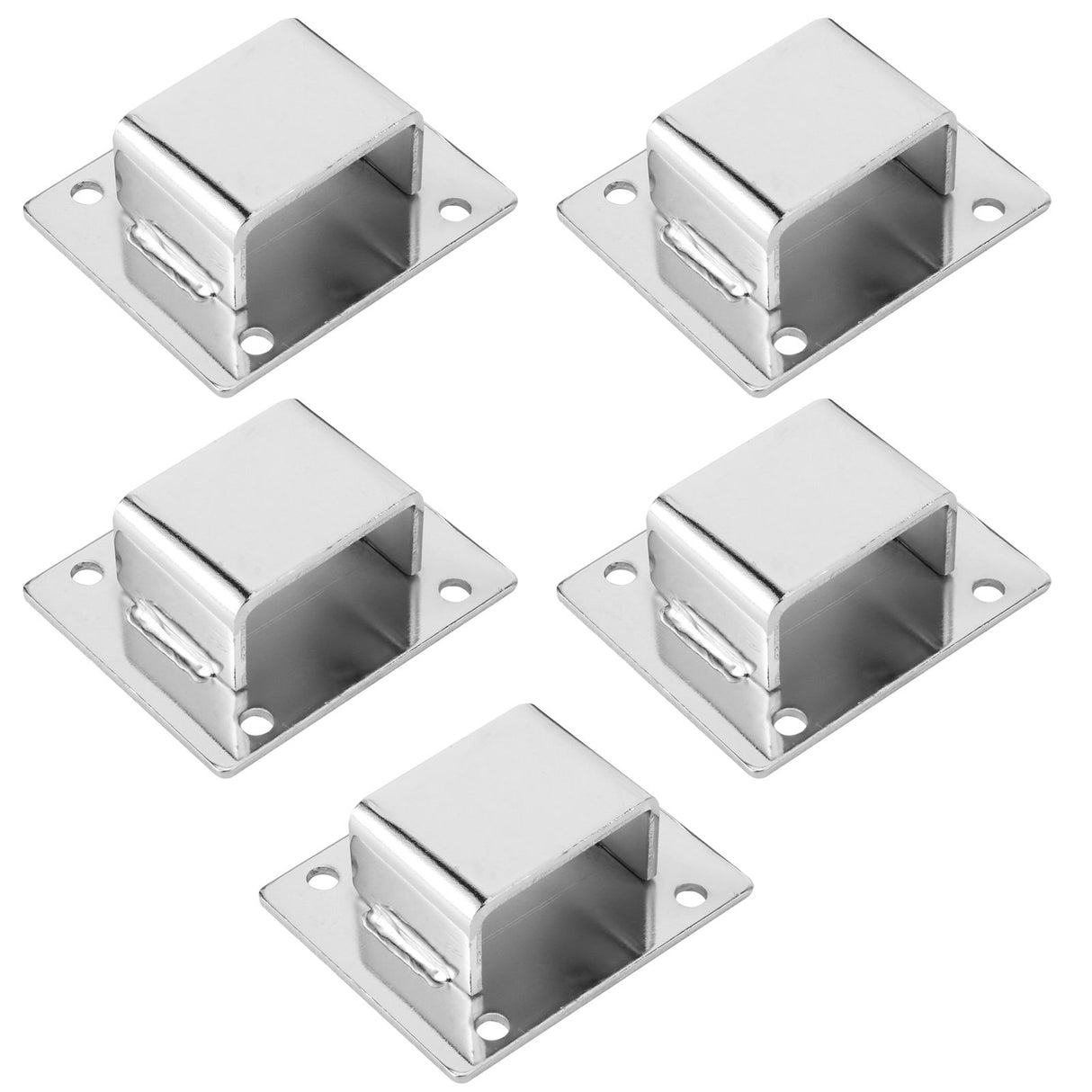 5Pcs Shelf Mount Bracket Hanger Stainless Steel Tube Support Holder Buckle Hardware SilverSealing Type