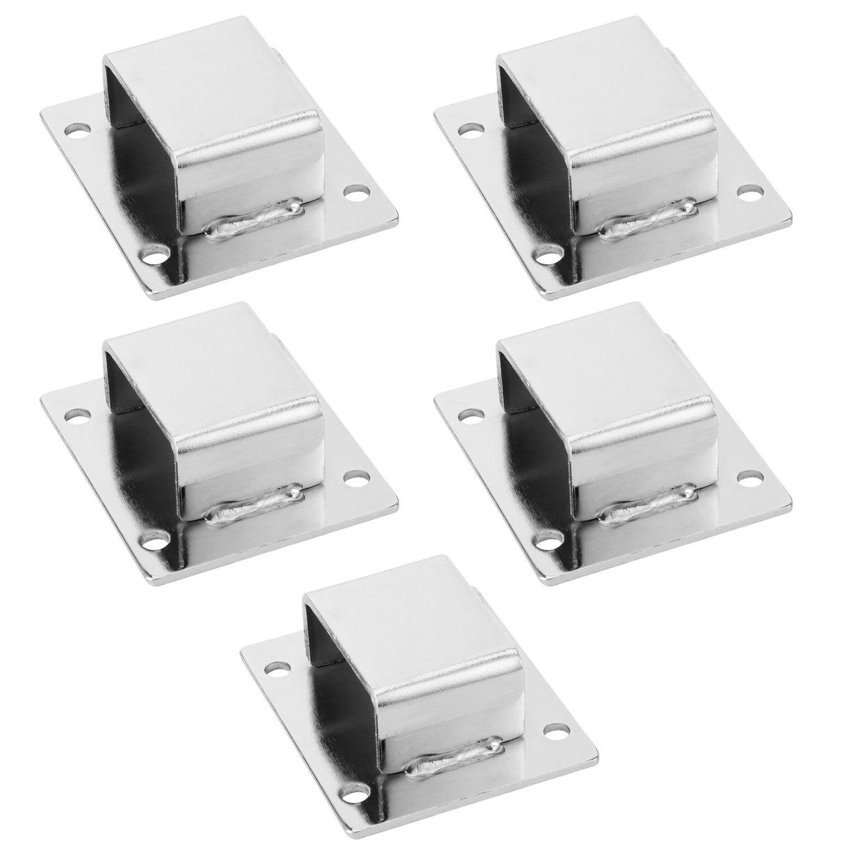 5Pcs Shelf Mount Bracket Hanger Stainless Steel Tube Support Holder Buckle Hardware SilverSealing Type