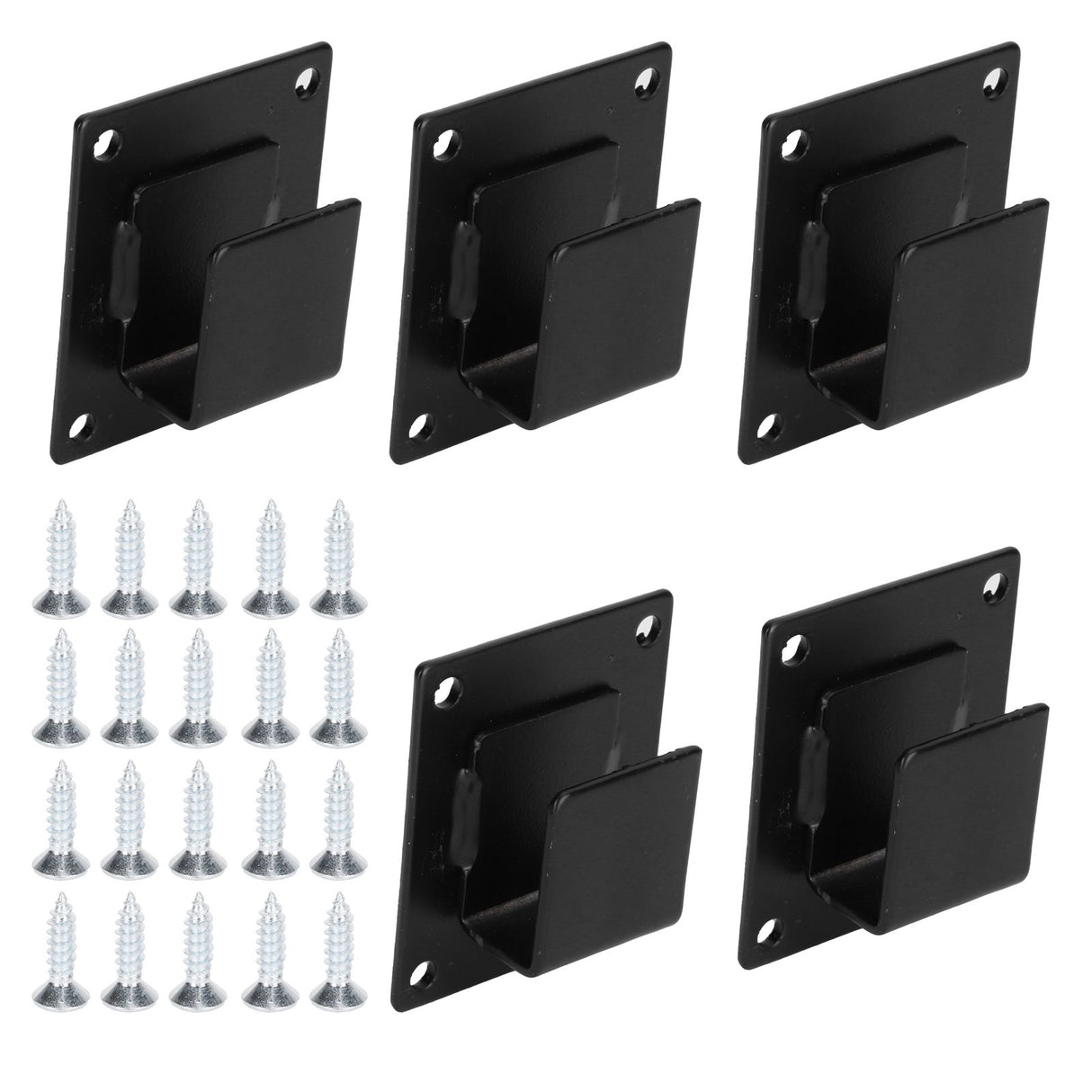 5pcs Wall Shelf Mount Bracket Display Shelf Hook Hanger Rack Tube Bar Holder BlackOpening Type
