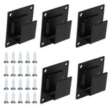 5pcs Wall Shelf Mount Bracket Display Shelf Hook Hanger Rack Tube Bar Holder BlackOpening Type - Front View