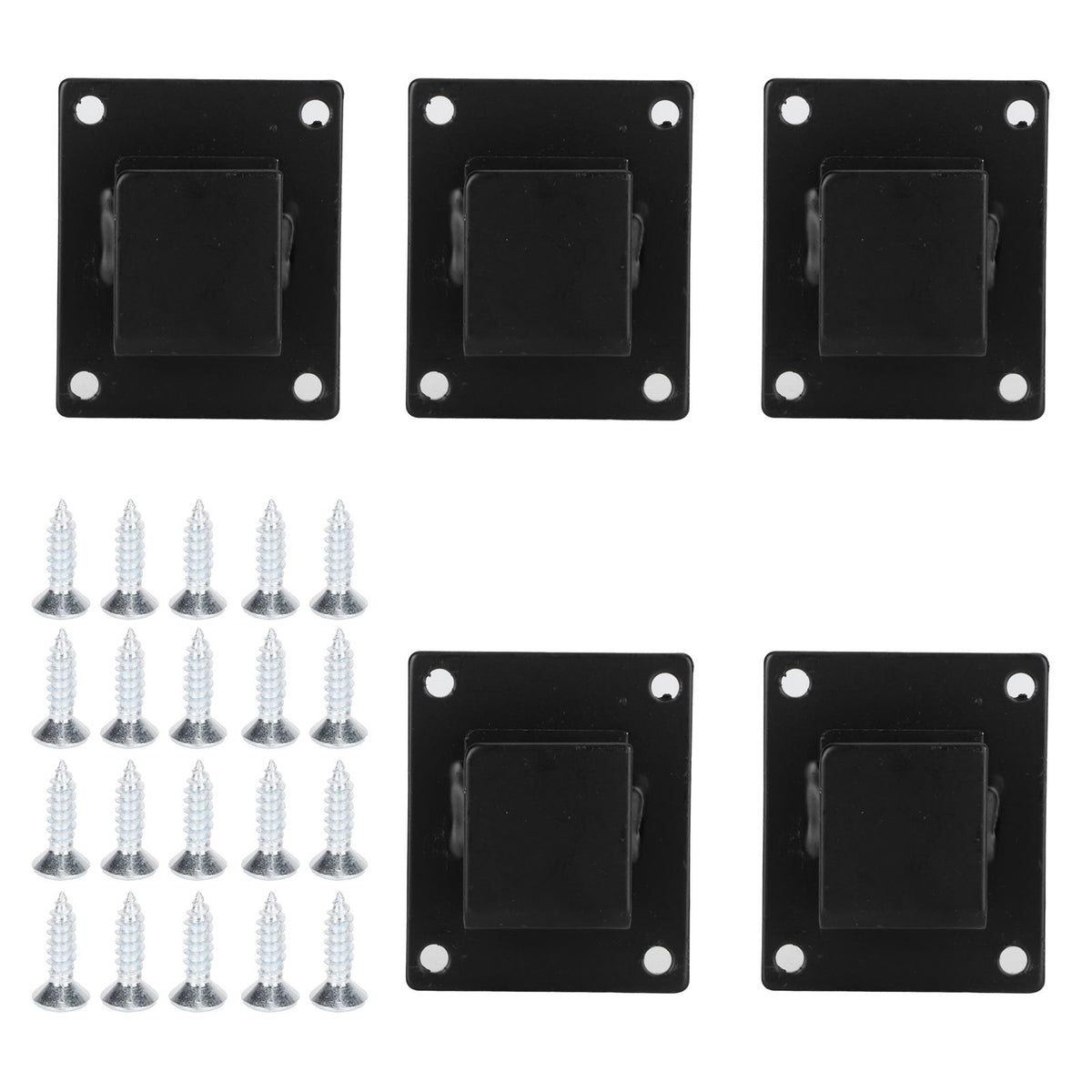 5pcs Wall Shelf Mount Bracket Display Shelf Hook Hanger Rack Tube Bar Holder BlackOpening Type