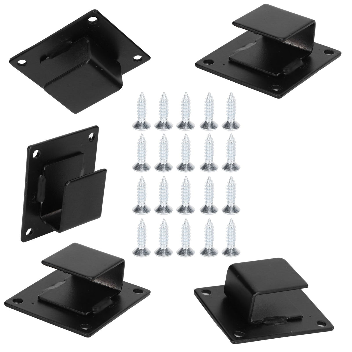 5pcs Wall Shelf Mount Bracket Display Shelf Hook Hanger Rack Tube Bar Holder BlackOpening Type
