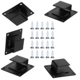 5pcs Wall Shelf Mount Bracket Display Shelf Hook Hanger Rack Tube Bar Holder BlackOpening Type
