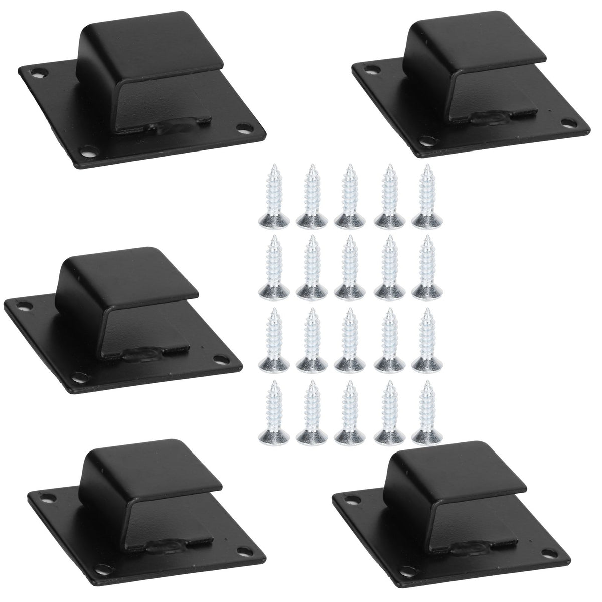 5pcs Wall Shelf Mount Bracket Display Shelf Hook Hanger Rack Tube Bar Holder BlackOpening Type