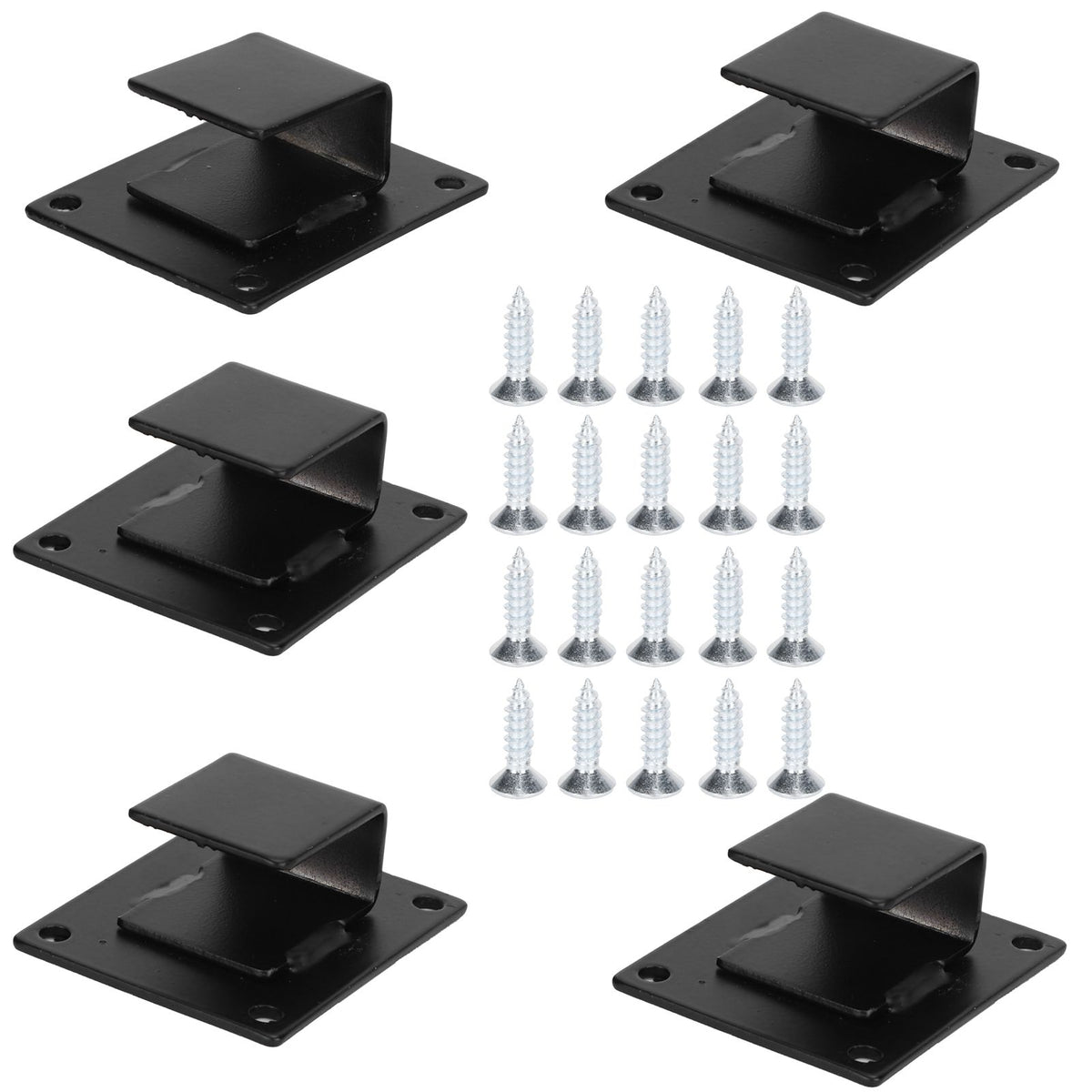 5pcs Wall Shelf Mount Bracket Display Shelf Hook Hanger Rack Tube Bar Holder BlackOpening Type