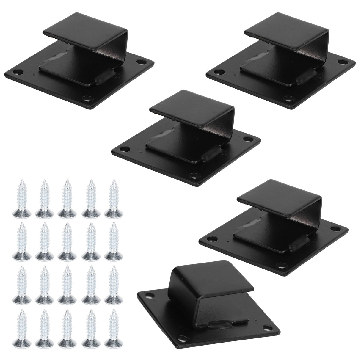 5pcs Wall Shelf Mount Bracket Display Shelf Hook Hanger Rack Tube Bar Holder BlackOpening Type