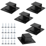 5pcs Wall Shelf Mount Bracket Display Shelf Hook Hanger Rack Tube Bar Holder BlackOpening Type
