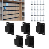 5pcs Wall Shelf Mount Bracket Display Shelf Hook Hanger Rack Tube Bar Holder BlackOpening Type - Extra Image