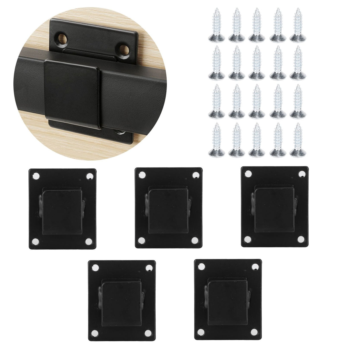 5pcs Wall Shelf Mount Bracket Display Shelf Hook Hanger Rack Tube Bar Holder BlackOpening Type