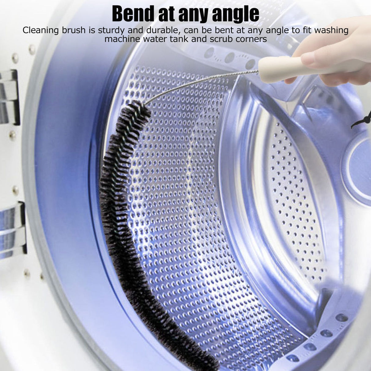 Cleaning Brush Flexible Bendable Dryer Washing Machine Refrigerator Pipe Dredge ToolBlack