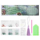 DIY Diamonds Painting Bookmarks Tassel Bookmark for Home Office School DIY MakingSucculent Pattern