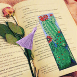 DIY Diamonds Painting Bookmarks Tassel Bookmark for Home Office School DIY MakingSucculent Pattern - Extra Image