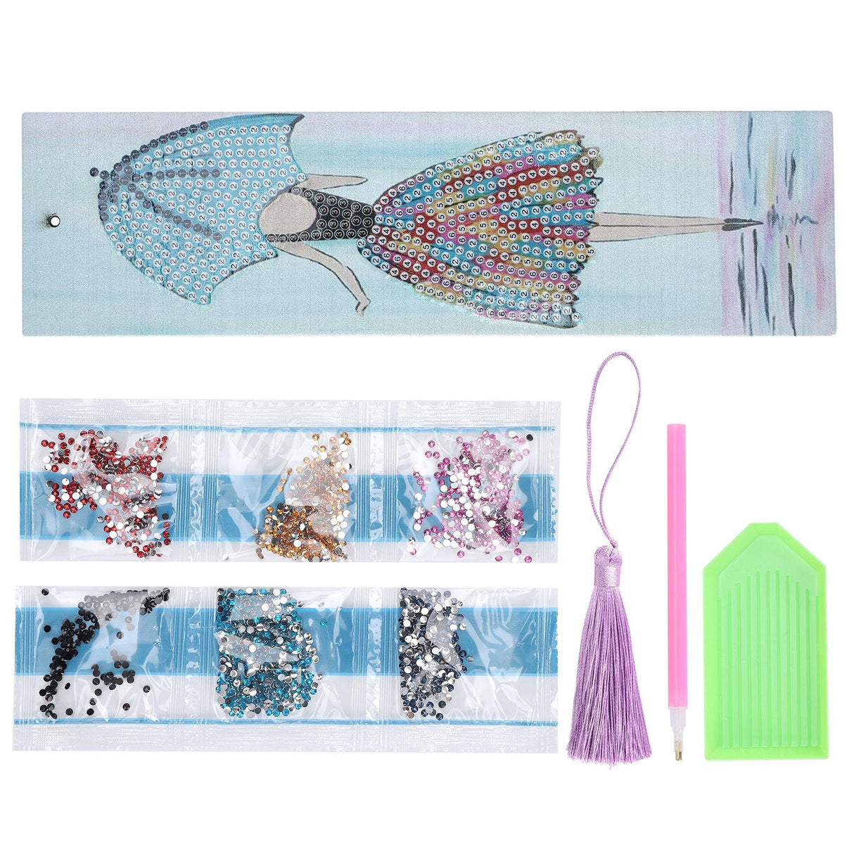 DIY Diamond Painting Bookmarks with Tassel Crafts Gift for Home Office School UseAA389‑Girl